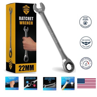 Durable 22mm Mechanical Box End Ratchet Wrench - Perfect for Professionals & DIY