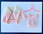 Vintage 1960s Tagged Barbie Pink Cardigan Sweater & Shell Set EXC L