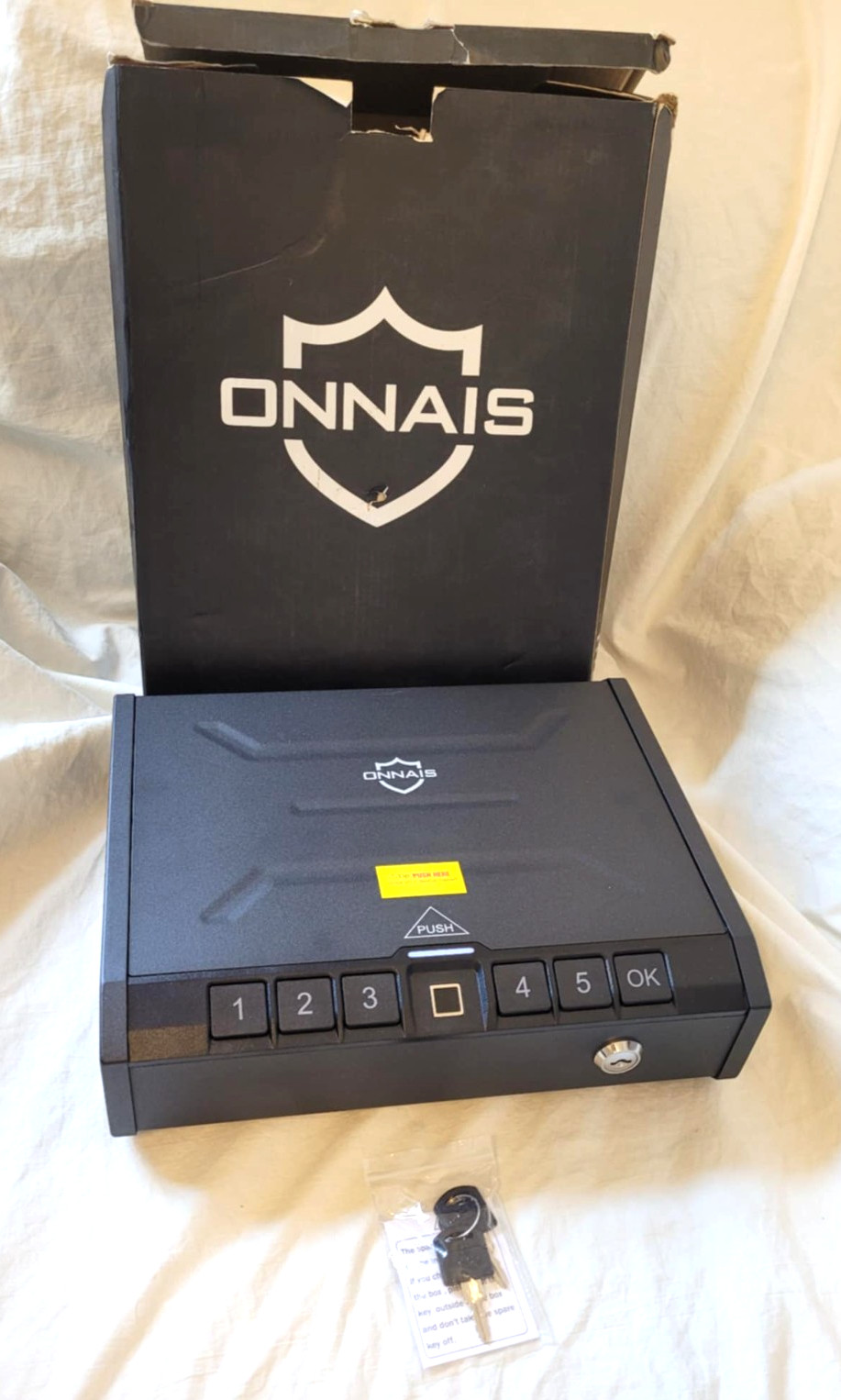 Onnais biometric fingerprint gun safe for pistols handgun lock box hx-008