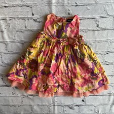 Baby Gap 3-6 Months Floral Dress Pink Mesh Layered Littke Girl Party Sleeveless