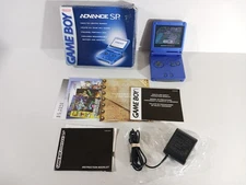 Game Boy Advance SP Console Complete in Box Cobalt Blue AGS-001 Nintendo Tested