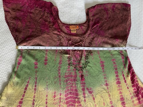 Sakkas Tie Dye Tunic Women’s Plus Size Vibrant Floral Hippie Boho Tassels - Picture 5 of 10