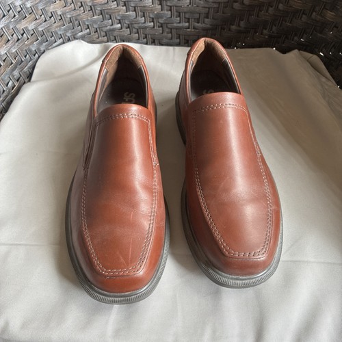 SAS Diplomat Shoes Mens 10.5m Brown Leather Slip On Loafers Casual Comfort