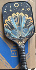 Blue Bean Art Deco 16mm Carbon Fiber 8.11oz Pickleball Paddle Sandblasted