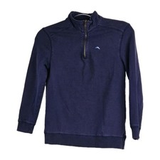 Tommy Bahama Boys Quarter zip pullover sweatshirt Blue Size L 10/12 Cotton Blend
