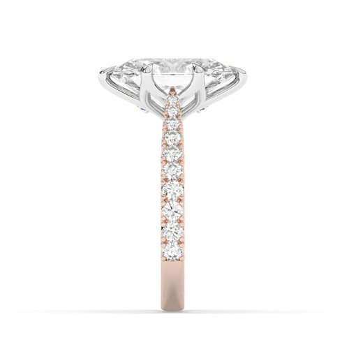 Oval Solitaire Labgrown Diamond Engagement Ring 14k Rose Gold 5.50 Ct F VS1 - Picture 13 of 23