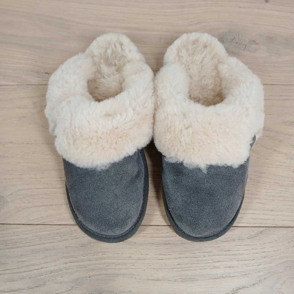 Zapatillas EMU Australia Para Mujer 7 Jolie Gris Gamuza Piel de Oveja Forradas Acogedoras Sin Cordones Foto 3 de 4