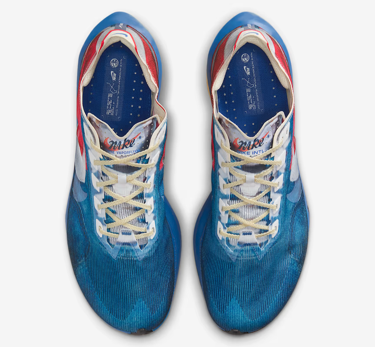 Nike Vaporfly 4 Road Racing Shoes Mountain Blue Fire Red Men's