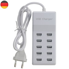 10Fach USB Ladegerät Hub Mehrfach Port Schnellladestation Handy Netzteil Adapter