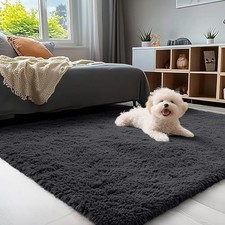 3x5 Machine Washable Small Bedside Rug, Soft Fluffy Shaggy Rugs for Living