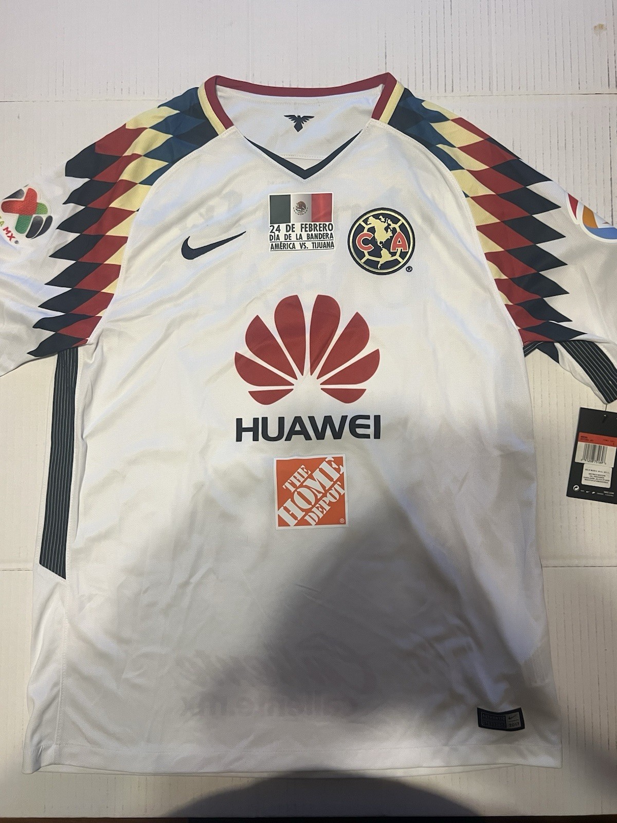 Nike Club América O. Peralta #24 Men's White Jersey New w Tags Size L Mexico 