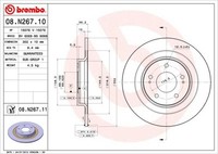 Pack Von 2 - Bremsscheibe 08.N267.11 Brembo FüR Peugeot CitroËN Mitsubishi