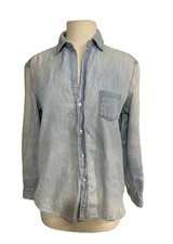 FRANK EILEEN Chambray Light Eileen Relaxed Button Up Shirt Sz Small USA
