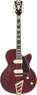 D'Angelico Deluxe 59 Hollowbody Electric Guitar - Satin Trans Wine