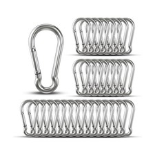 Small Carabiner Clip Hooks, 32pcs 1.57 inch Carabiners Heavy Duty, Galvanized...