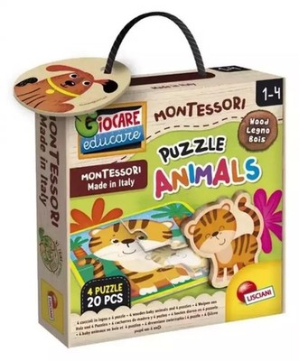 Montessori Baby Wood Puzzle ze zwierzętami Lisciani