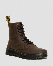 Dr. Martens COMBS Leather Dark Brown Leather Casual Unisex Boots 26006207 US M6