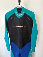 O  Neill Full Wetsuit Women  s XS Black/Teal/Blue Surf Diving Suit