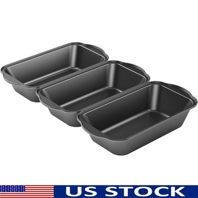 Nonstick Carbon Steel Bread Pan Set Easy Grip Durable Oven Safe 3 Pack New
