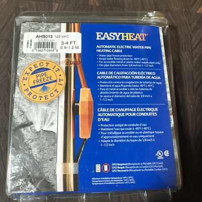 #ad #ad EasyHeat AHB013 Automatic Electric Water Pipe Heating Cable 3 4 ft. NOS $18.95