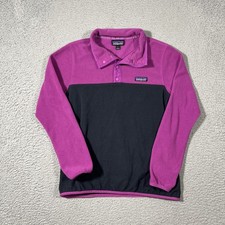 Patagonia Women's Sz S Pink Grey Micro D Snap -T Pullover Fleece