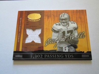 QUINCY CARTER 2004 LEAF CERTIFIED CERTIFIED SKILLS GAME WORN JERSEY CARD #61/175