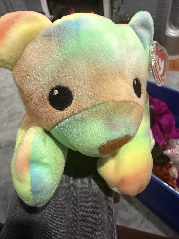 VTG 1998 Ty Beanie Buddy Pillow Pal Sherbet Ice Cream Bear Plush 13" w/ tags