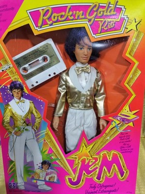 Nrfb Jem Holograms Rock gold Rio Vintage Hasbro Shelfwear Good Condition 