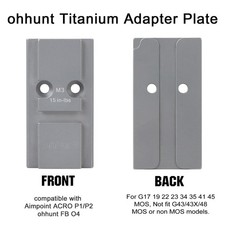 Piastra di montaggio ohhunt Red Dot adatta per G 17 19 MOS adatta per Aimpoint ACRO P1/P2