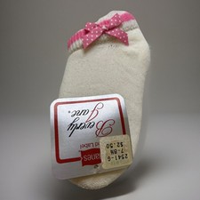 VTG Socks Hanes Beverly Jane Pink Polka Dot White Low Cut Orlon Acrylic 7-9 80s
