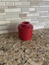 Campana de mantequilla de gres para chefs vajilla roja cerámica esmaltada 4" excelente estado
