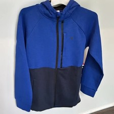 Champion Youth Active Full Zip Hoodie Breathable Pockets Blue/Black Size M 10/12
