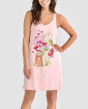 Strawberry Shortcake Women s XL Night Gown Pink Sleep Tank With Cute Graphic