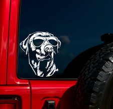Cool Labrador Retriever Sunglasses Car Window Decal Dog Vinyl Sticker Lab 6  w