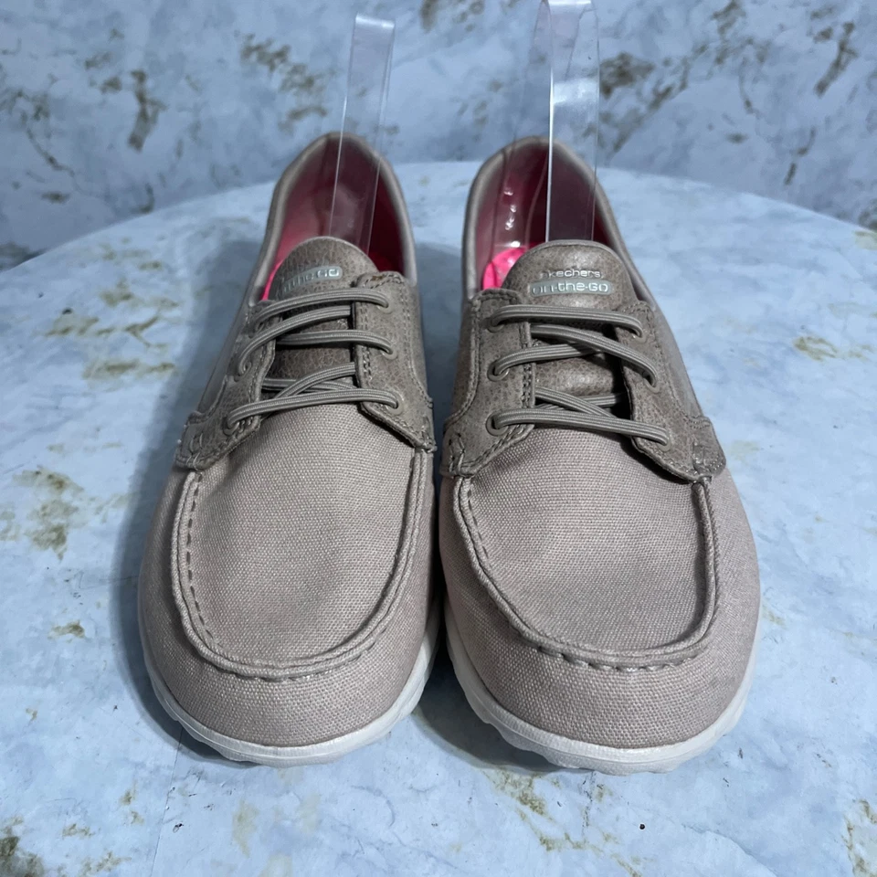 Skechers On The Go Para Mujer Talla 9.5 Zapatos Beige Cómodos Informales Tenis para Caminar Foto 3 de 4