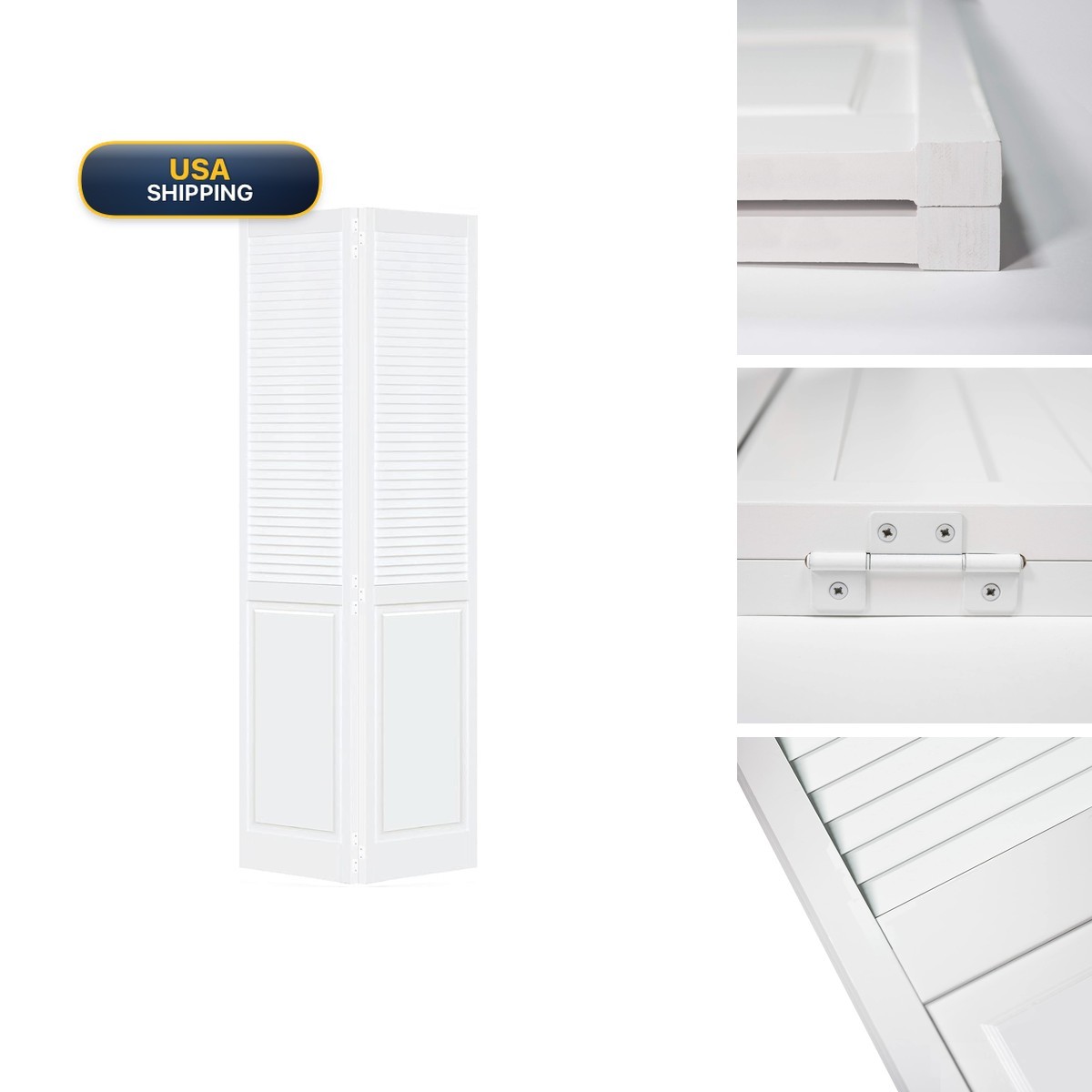 Kimberly Bay Bi-fold Traditional Louver-Panel, White (80 x 24) DPBTLPW24