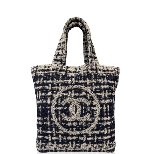 Chanel Tote Bag Beige Navy Terry Cloth (hy041326a4)