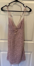 Victorias Secret Lilac Slip Nightgown Mini Dress Size S Lace Up Y2K Babydoll