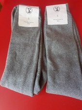 Women's Solid Gray Knee High Length Long Socks. 2 Pairs. Cotton Lycra