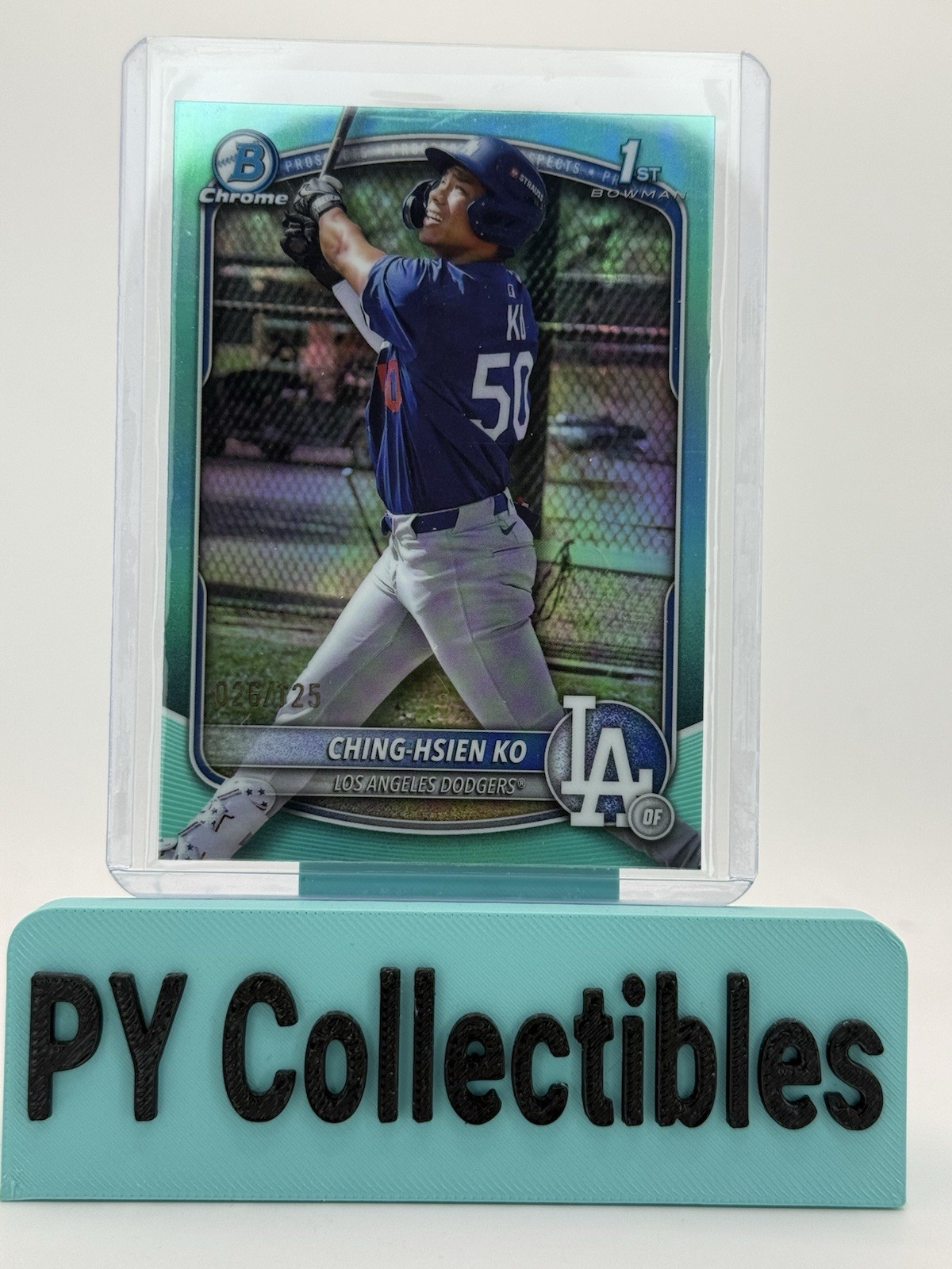 Ching-Hsien Ko 2025 Bowman Chrome 1st Aqua /125 LA Dodgers