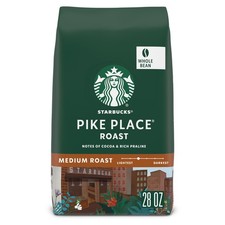 Starbucks Whole Coffee Beans, Medium Roast Hot or Iced Coffee, Pike Place Roa...