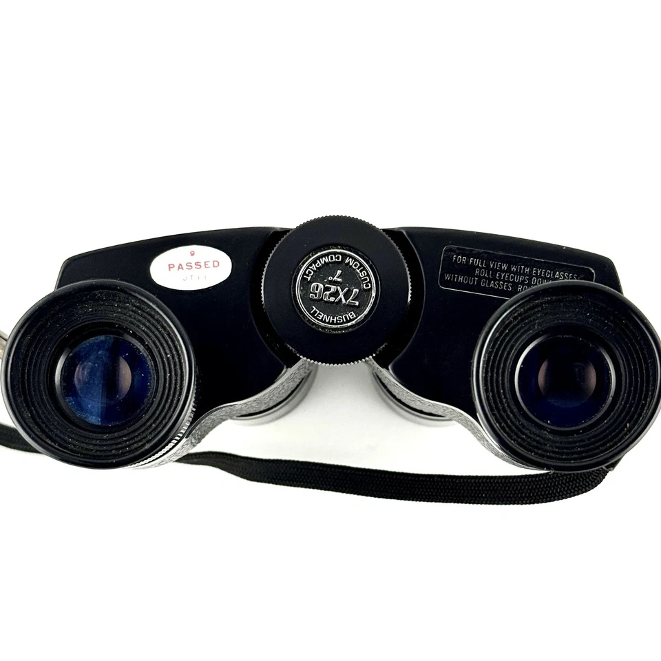 Vintage Bushnell 7x26 7 Degree Custom Compact Binoculars w/ Neck Strap & Case - Image 4 of 4
