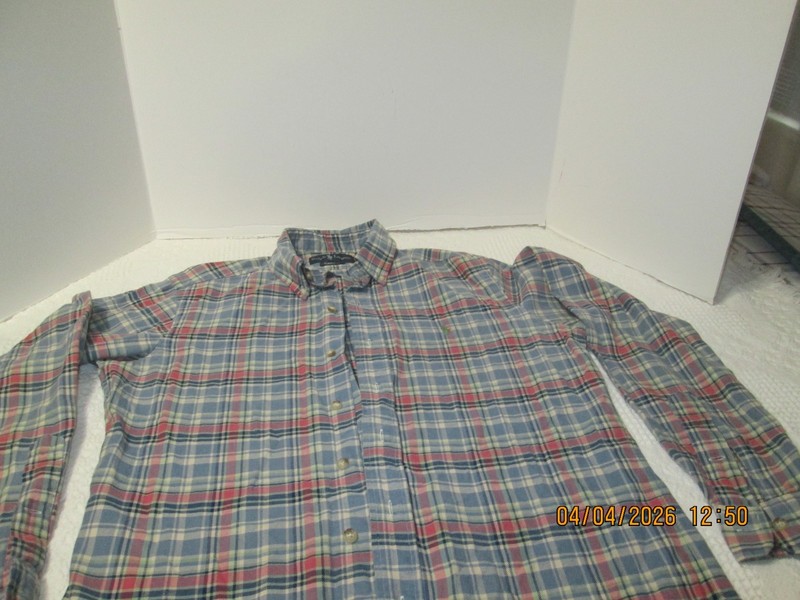 Polo Ralph Lauren Shirt Mens Small Multicolor Plaid Classic Fit Button Down Pony