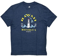 Honolua Surf Co. Men's T-Shirt Hawaii Lighthouse Super Soft Heather Fabric Tee