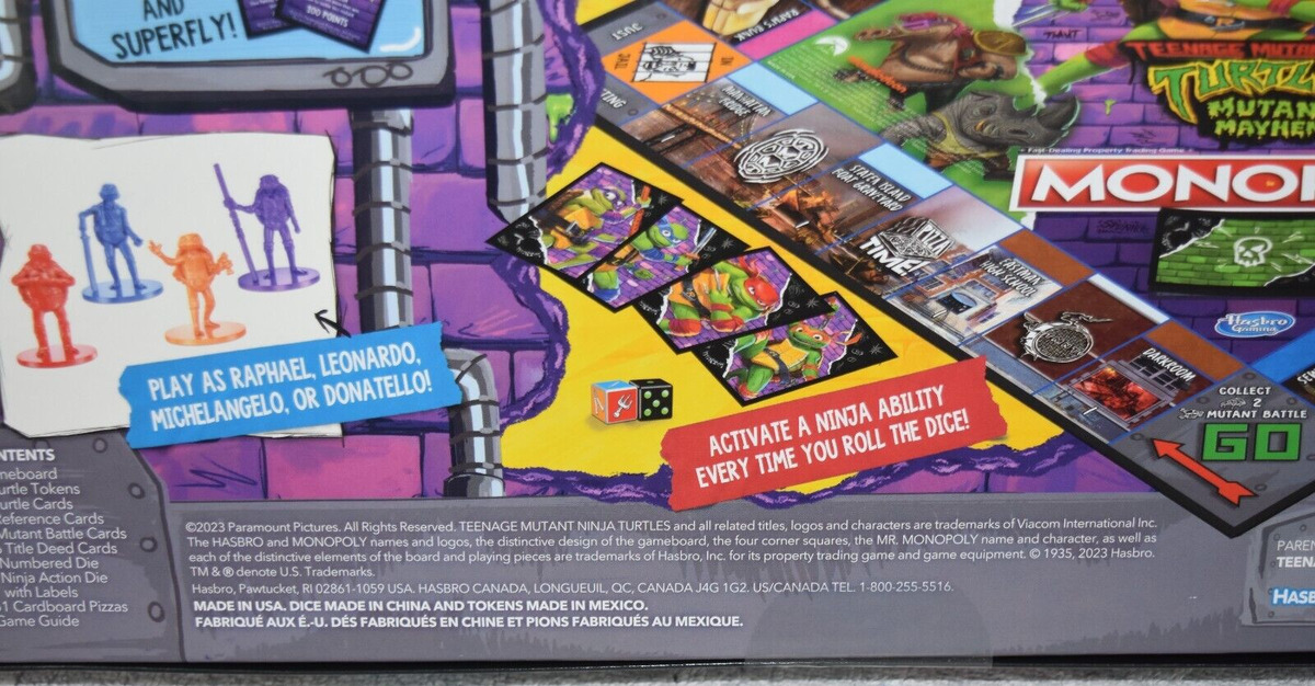 Monopoly Teenage Mutant Ninja Turtles: Mutant Mayhem Edition Board Game for Kids Ages 8+