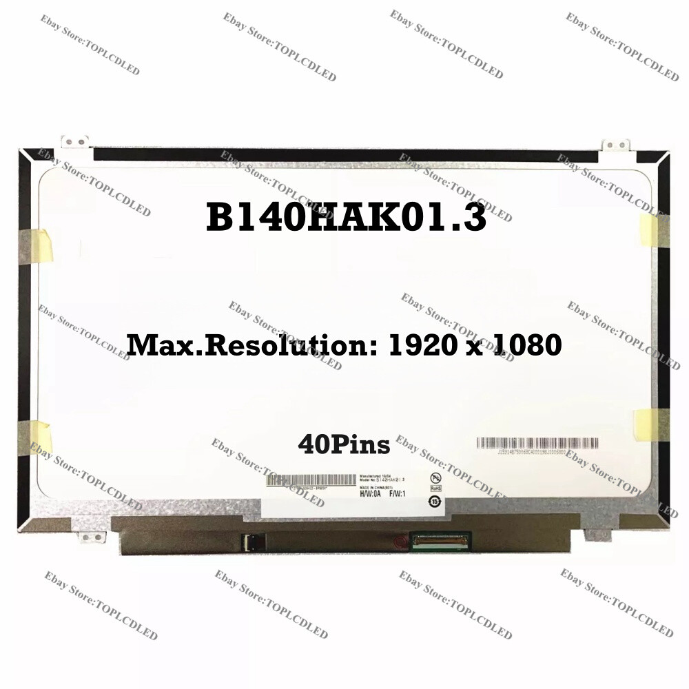 B140HAK01.3 14.0" Laptop LED LCD Touch Screen Replacement 40Pins 1920×
