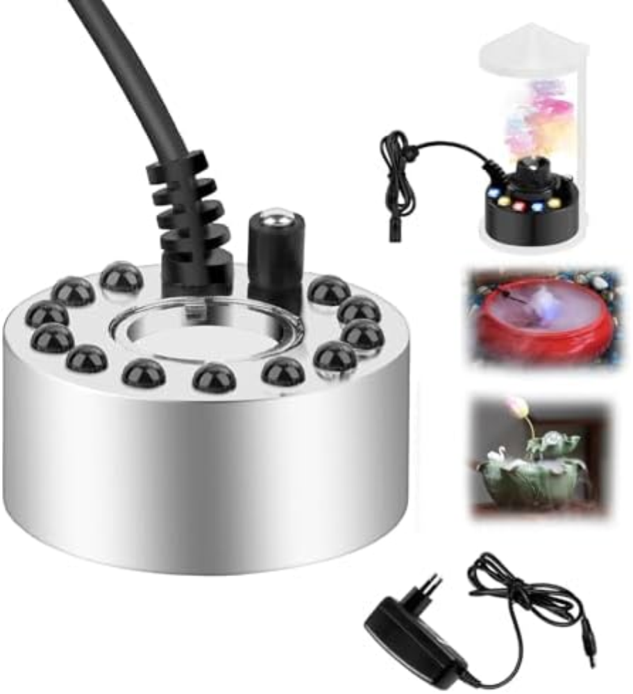 Nebulizzatore ad ultrasuoni, mini nebbia Fogger, con 12 LED Fogger, macchina per