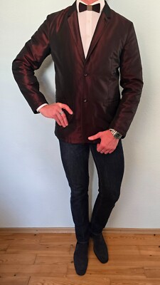 Jil Sander Sommer Sakko Jacke Jacket Aubergine Gr. 52