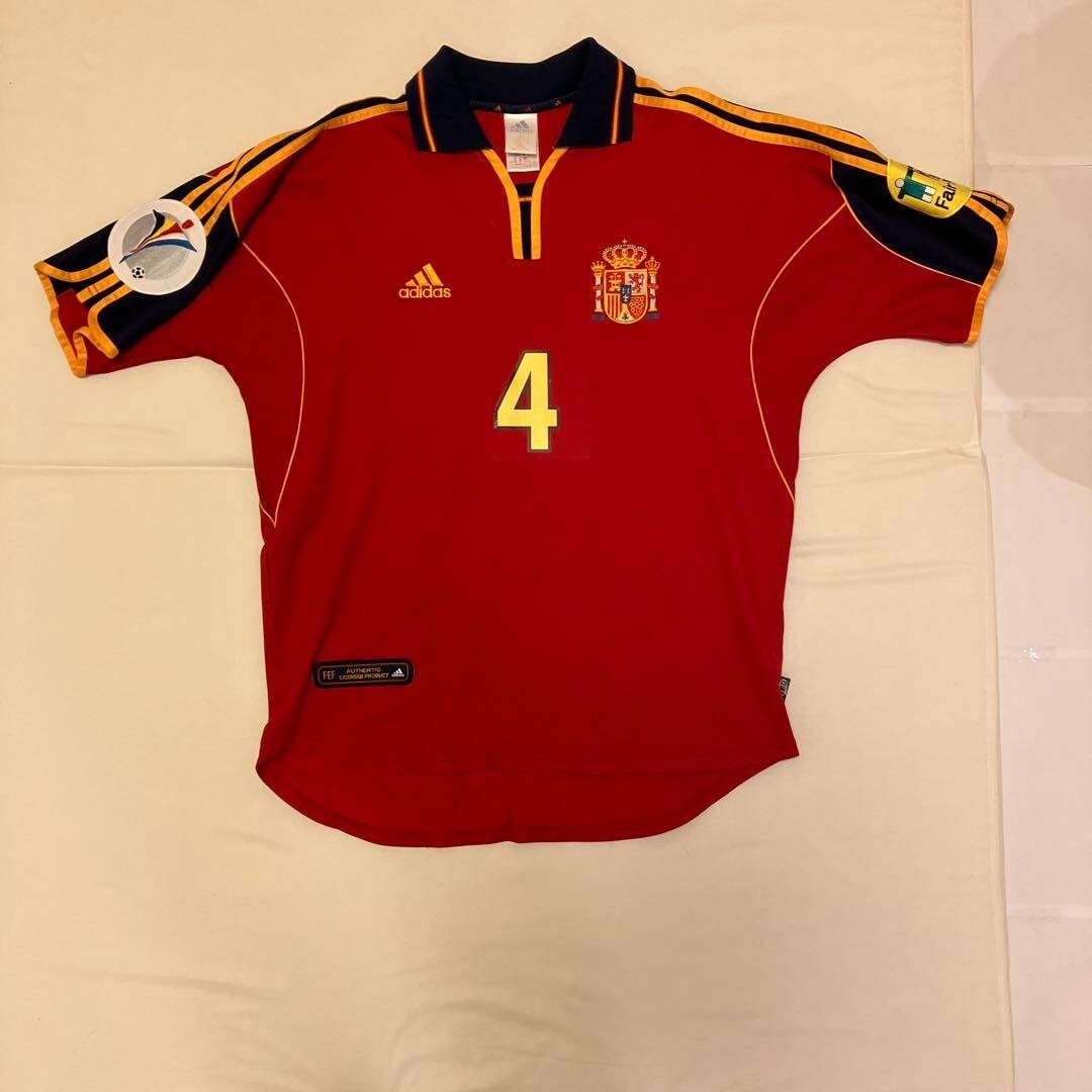 Pep Guardiola #4 2000 EURO Spain Away Soccer Jersey Original