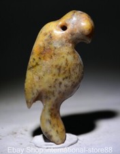 2.8" Rare Old Chinese Hongshan Culture Jade Carving Flying Bird Statue Pendant